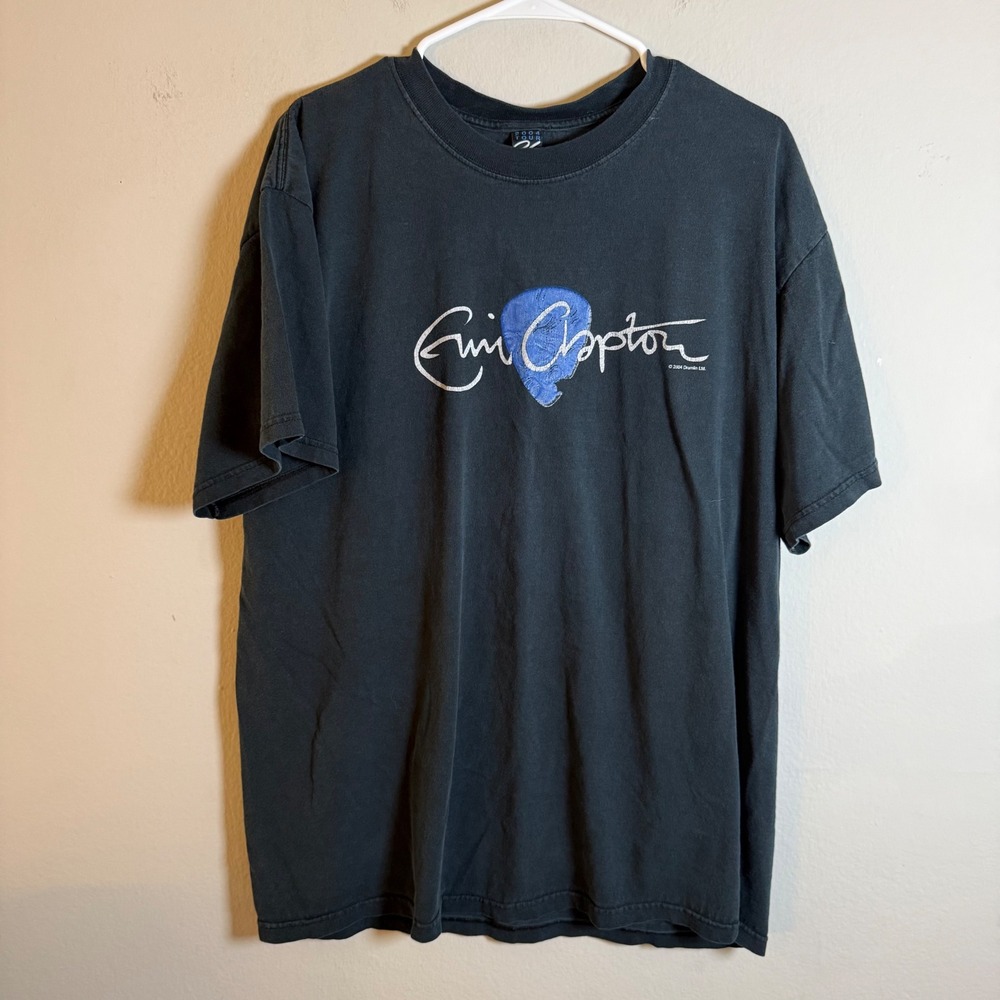 Vintage 2004 Eric Clapton World Tour Graphic T-Shirt Mens XL Black Band‎ Tee